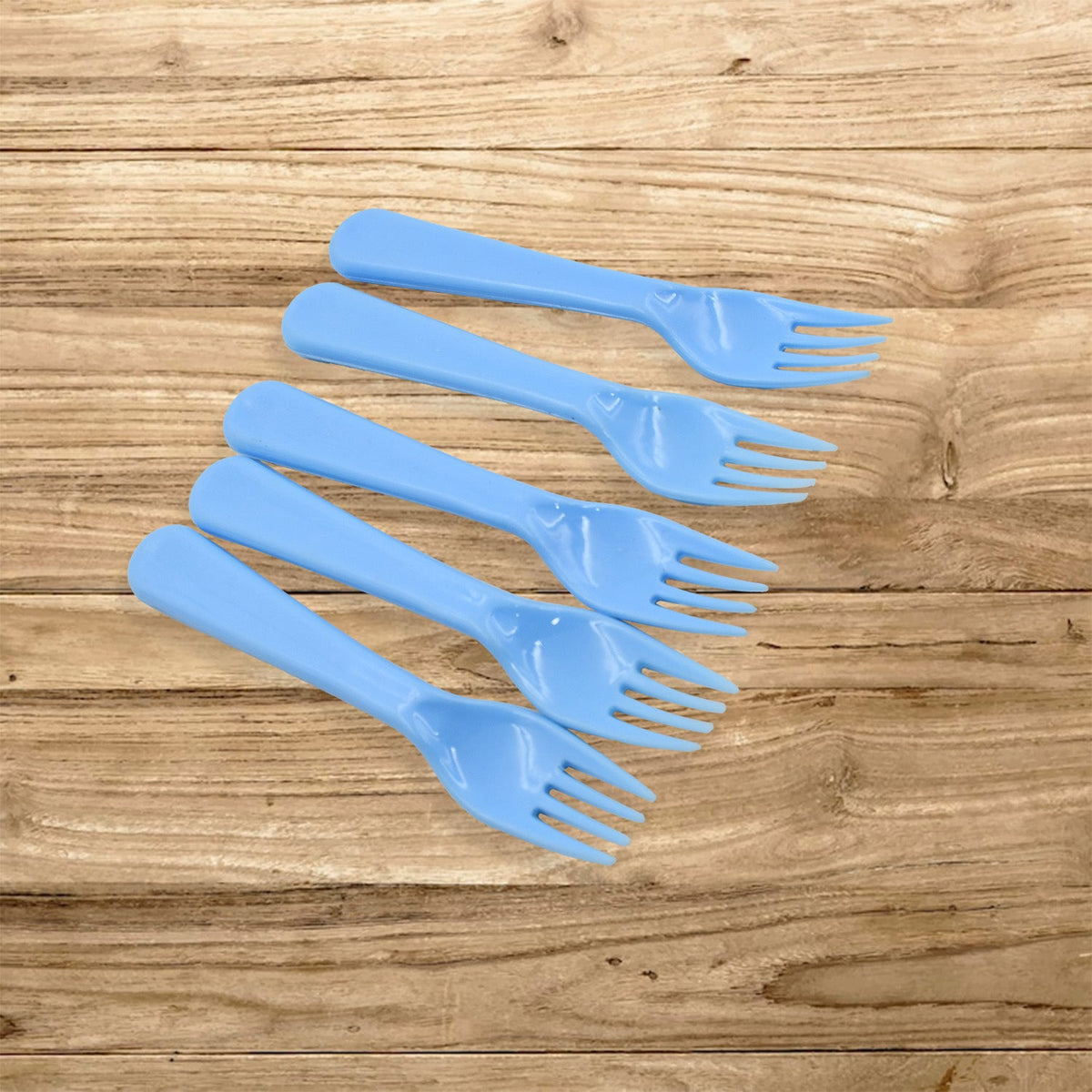Reusable Plastic Forks – 5-Piece Heavy Duty set – close-up