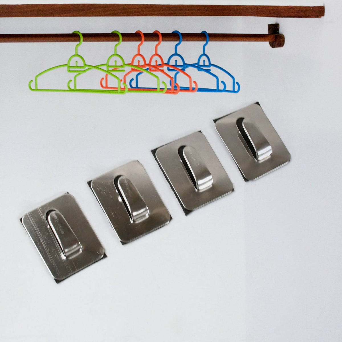 Self-Adhesive Wall Hooks – Heavy Duty Steel – close-up