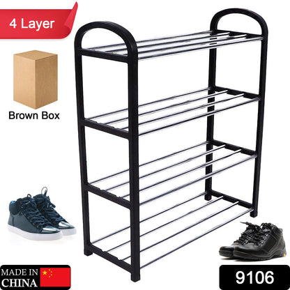 4 Tier Shoe Rack – Space-Saving Footwear Storage – side view