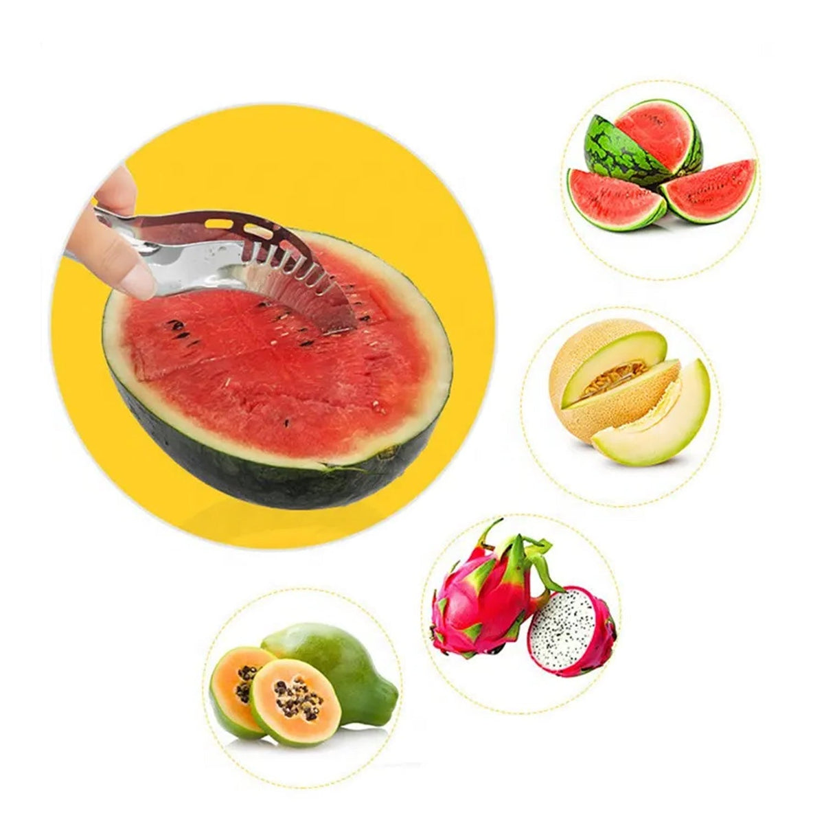 Watermelon Slicer – Stainless Steel Melon Corer & Knife – detail view