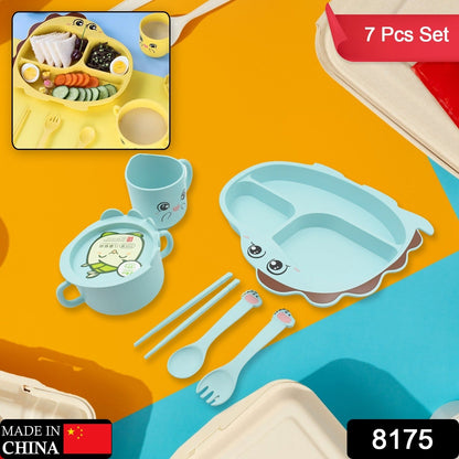Baby Feeding set – 7-Piece Bamboo Fibre Dinnerware – side view