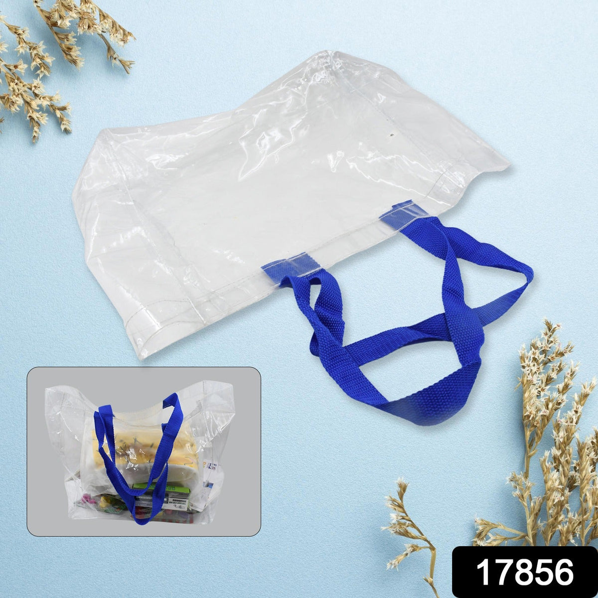 Transparent Gift Bag – Large Reusable Carrier – side view
