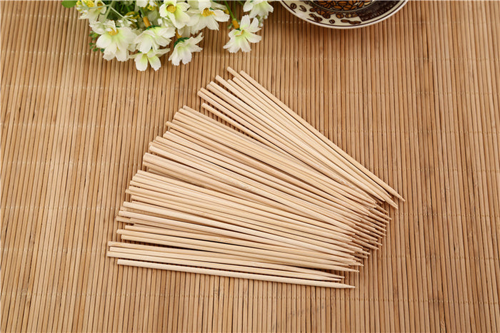 Natural Bamboo Skewers 15cm – Eco-Friendly BBQ Sticks – detail view