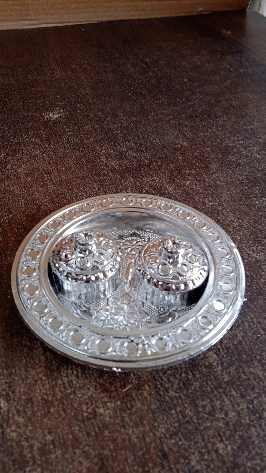 Kumkum Thali Holder – Small Round Puja Plate – view 8