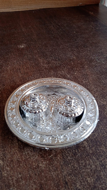 Kumkum Thali Holder – Small Round Puja Plate – view 8