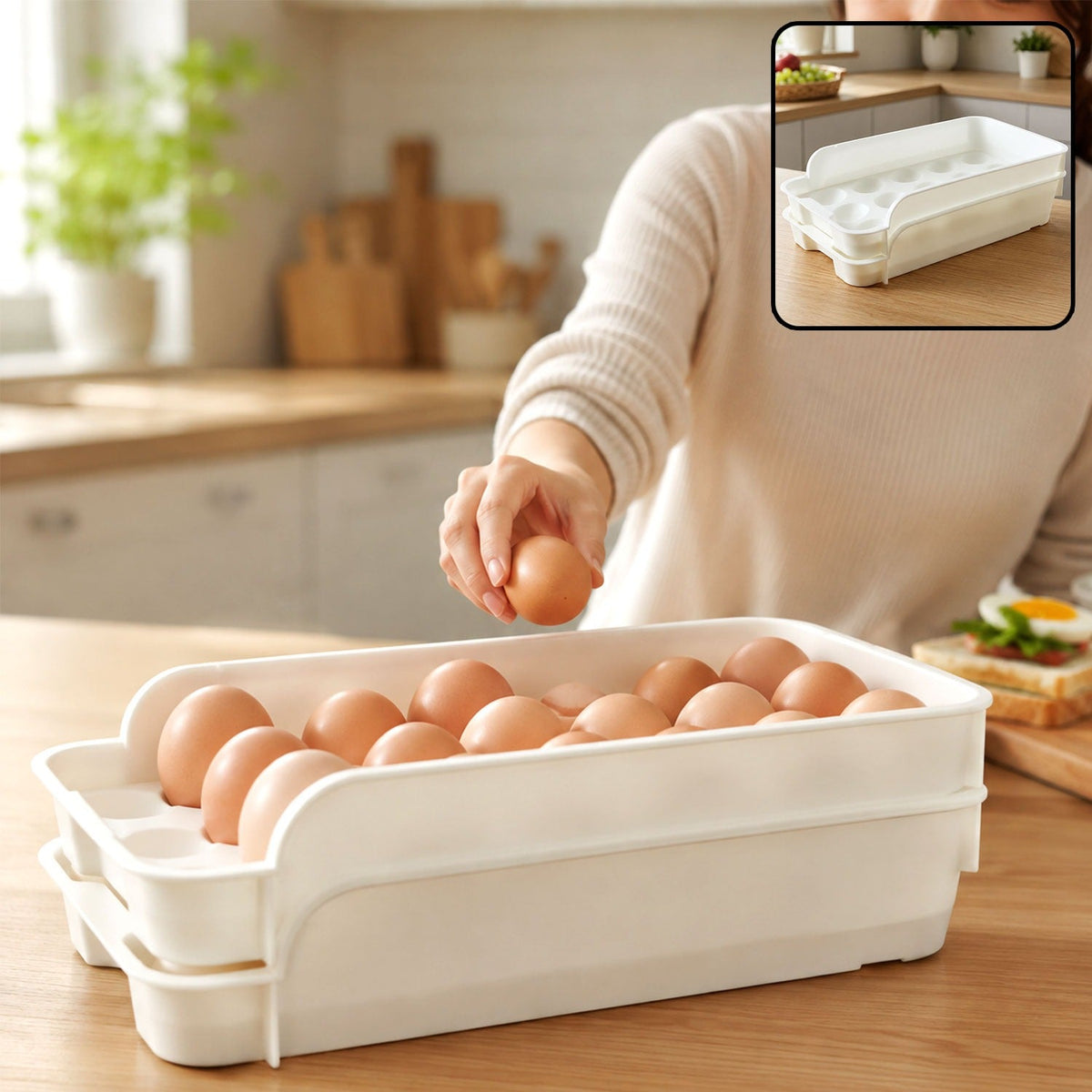 Egg Storage Tray – Space-Saving and Durable Refrigerator