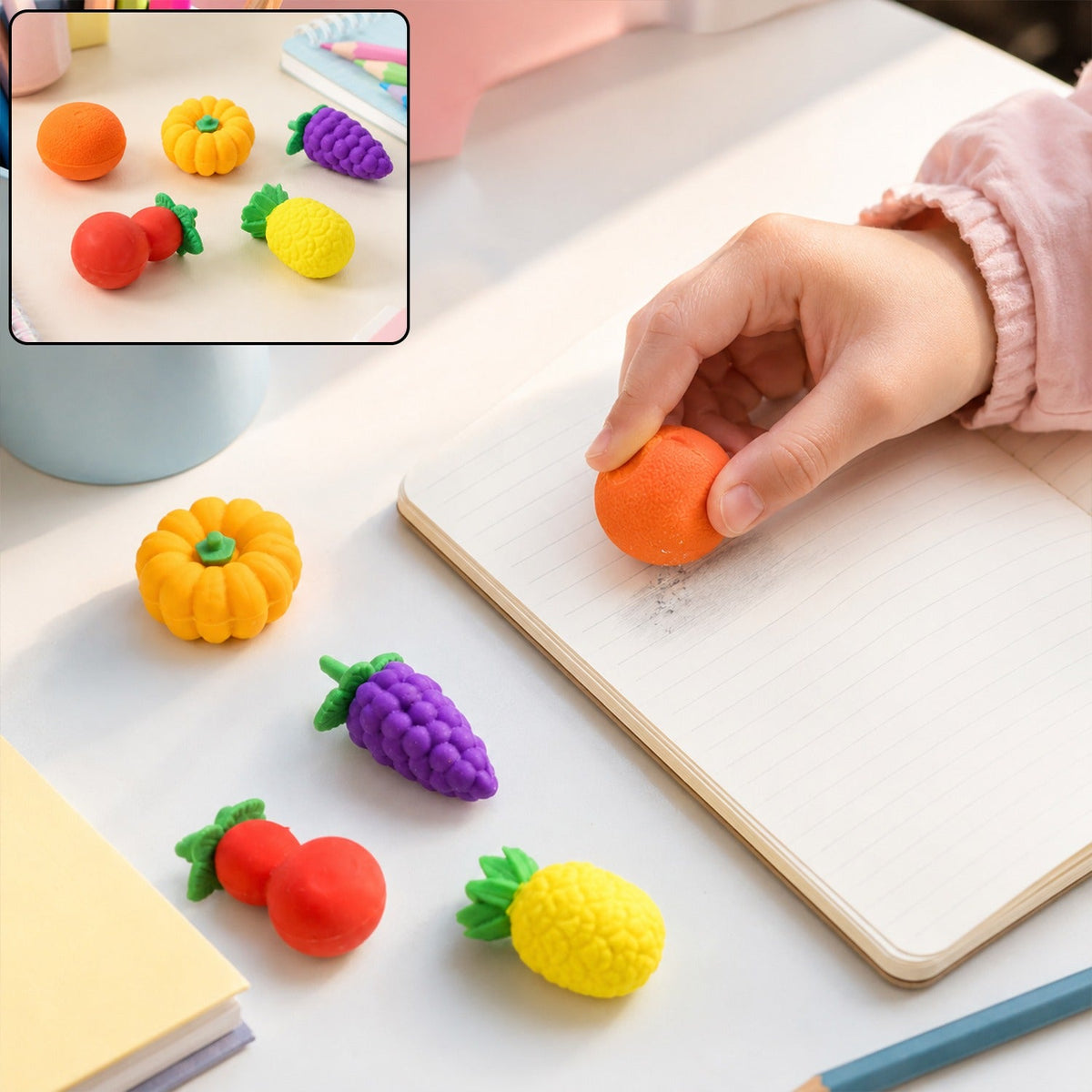 Fancy Erasers for Kids – 3D Mix Design Colorful set