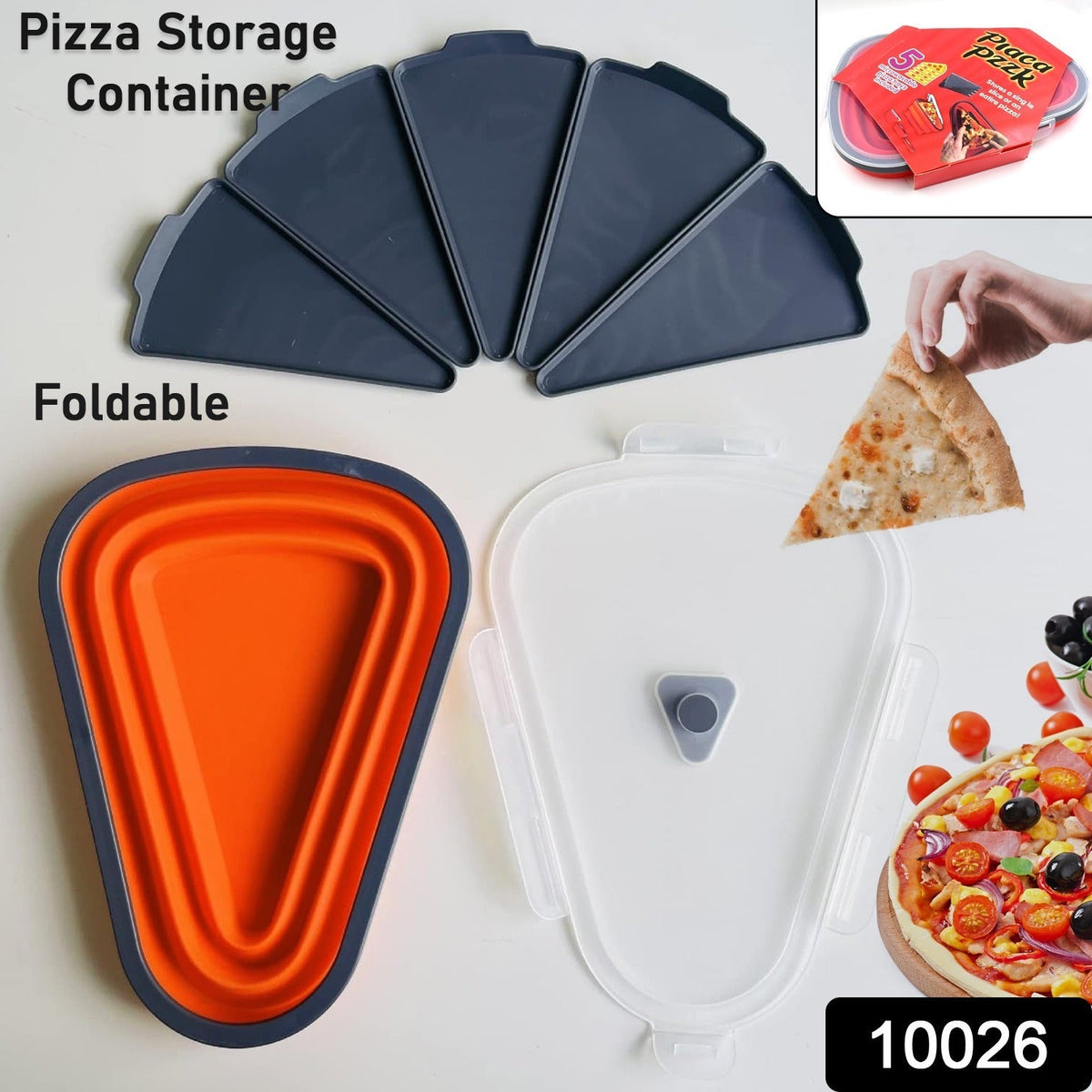 Pizza Storage Container – Expandable Silicone Box – side view
