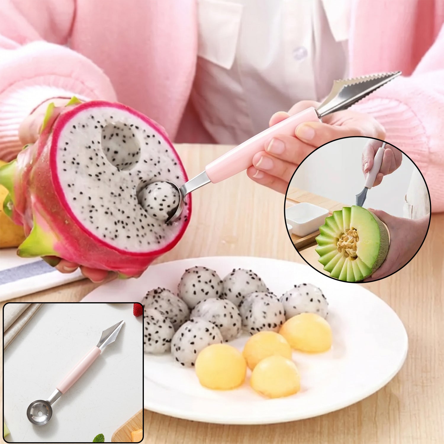 2 in 1 watermelon cutter scoop