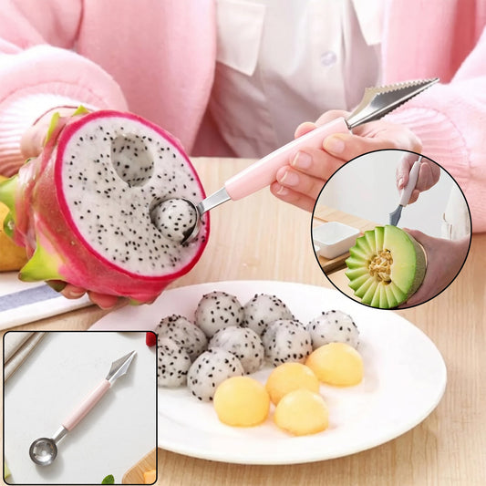 2 in 1 Fruit Carving Tool Watermelon Cutter Melon Baller