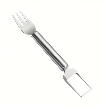 Detailed view of watermelon cutter and serving fork