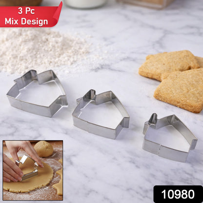 Stainless Steel House Shape Cookie Cutter set – 3 Durable – side view
