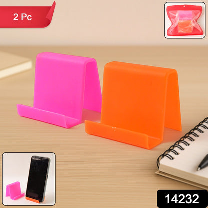 Mobile Phone Stand – Durable Plastic with Angled Support (2 – side view