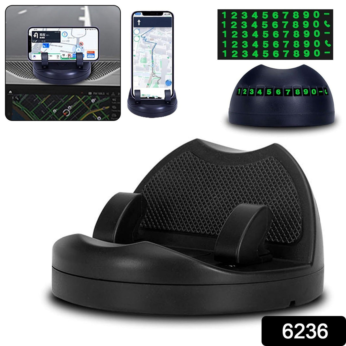 Car Phone Holder – 2-in-1 Anti-Slip Dashboard Mount – side view