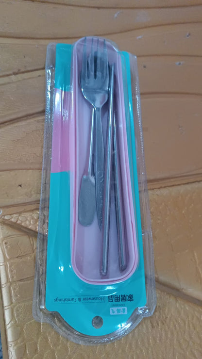 Portable Stainless Steel Cutlery set – Durable 4-Pc Travel – view 7