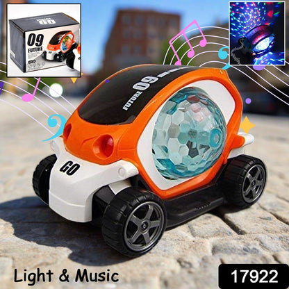 Rotating Stunt Car Toy – 360° Bump & Go Fun – side view
