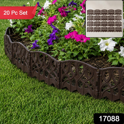 Decorative Plastic Garden Fence Border set for Lawn, Yard – side view