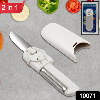 2-in-1 Knife Peeler – Stainless Steel & Portable – side view