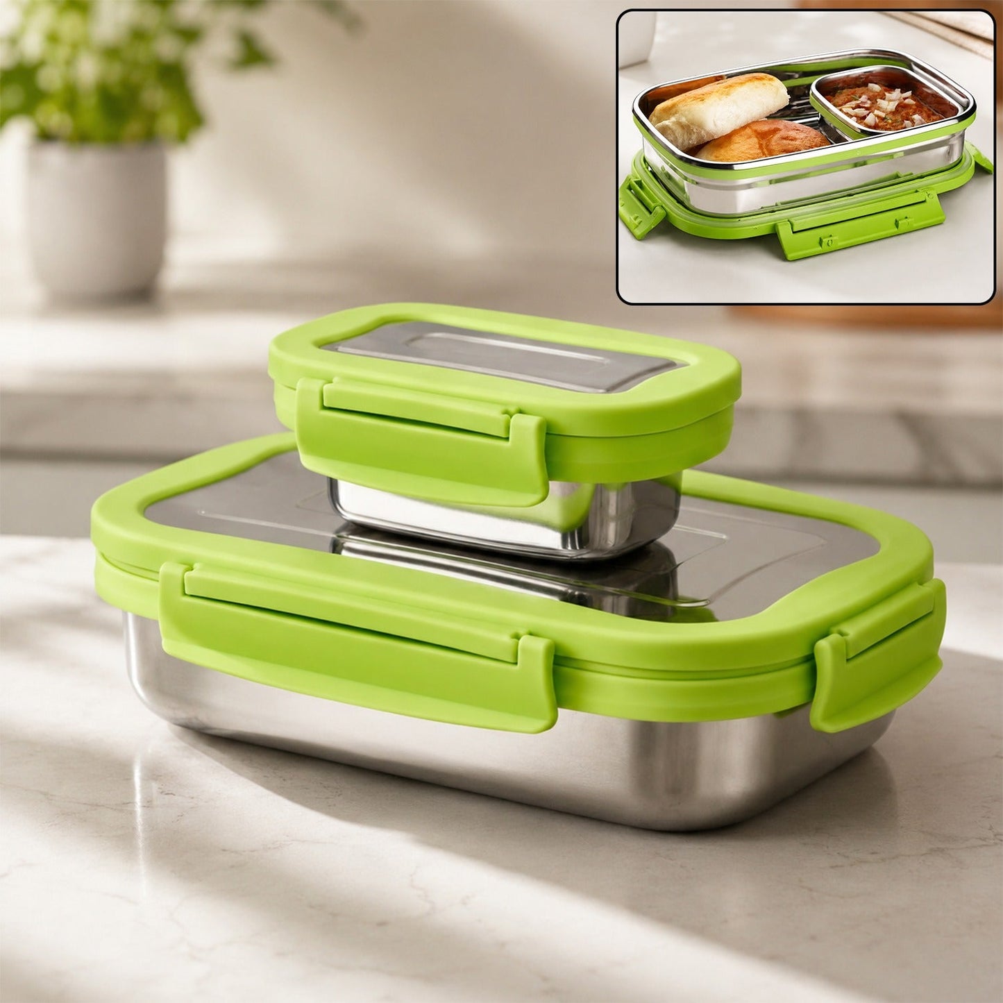 Stainless Steel Lunch Pack – Leakproof & Compact