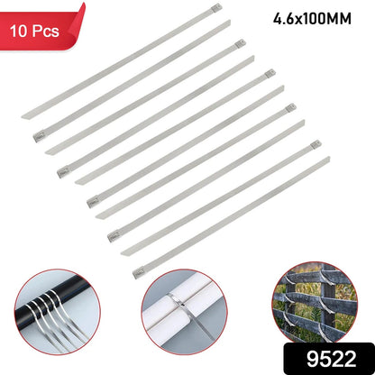 Stainless Steel Cable Ties – 100mm Rustproof 10-Pack – side view
