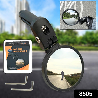Bar End Bike Mirror – Universal Fit, 360° Rotatable – side view