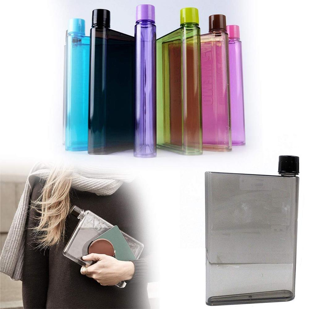 A5 Notebook Water Bottle – 400ml Slim & Leak-Proof – side view