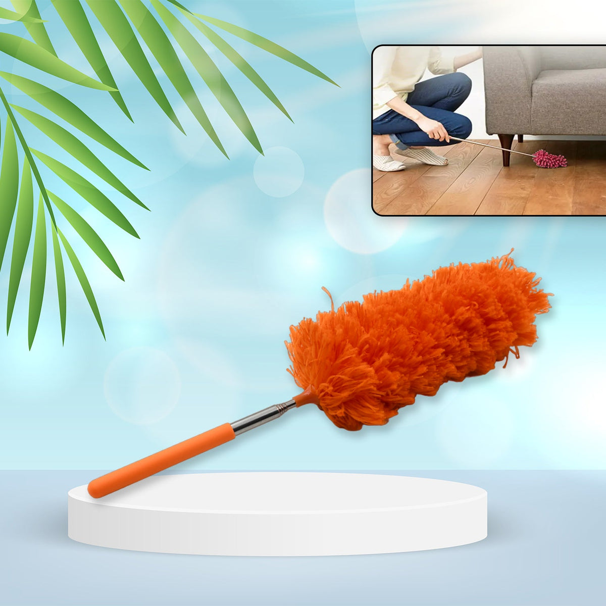 Microfiber Duster – Extendable & Washable Cleaning Tool – side view