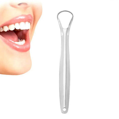 Stainless Steel Tongue Scraper – Oral Hygiene Tool with Case – detail view