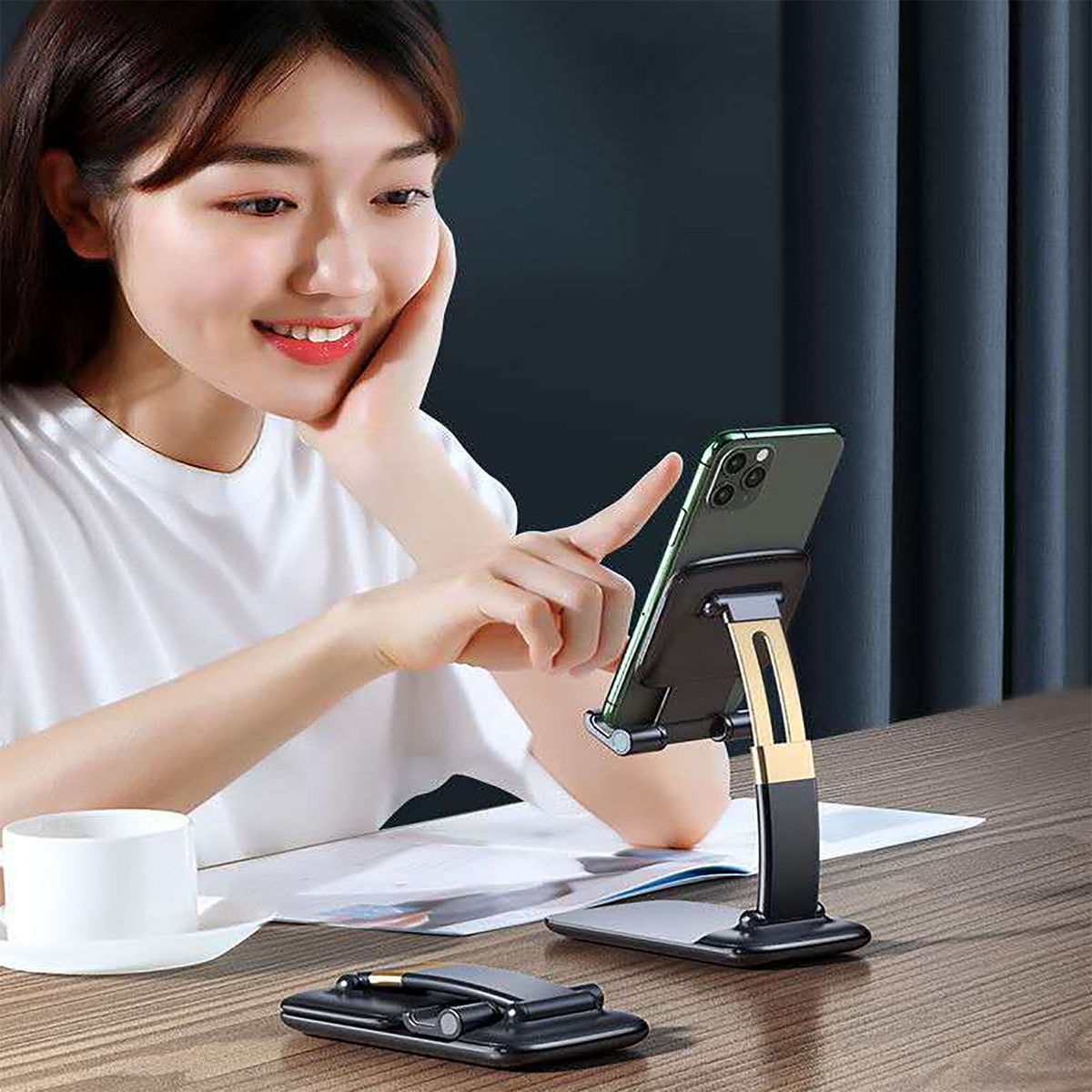 Foldable Phone Holder – Adjustable Desk Stand for Mobiles – view 6