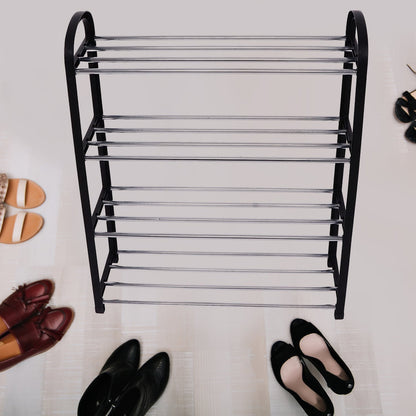 4 Tier Shoe Rack – Space-Saving Footwear Storage – close-up