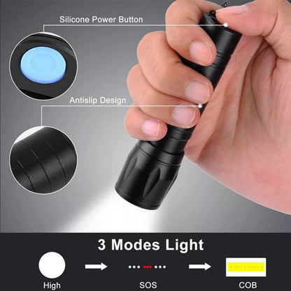 Rechargeable Mini Flashlight – Ultra Bright USB Torch – close-up