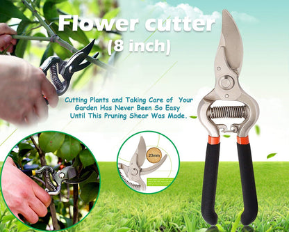 Garden Shears – 8-Inch Heavy-Duty Bypass Pruner – detail view