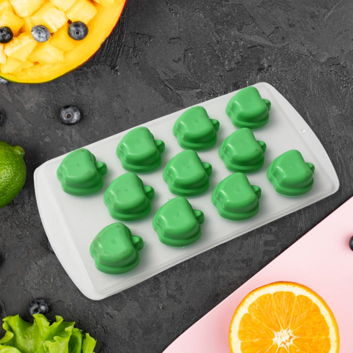 Silicone Fruit Shape Ice Cube Tray – detail view