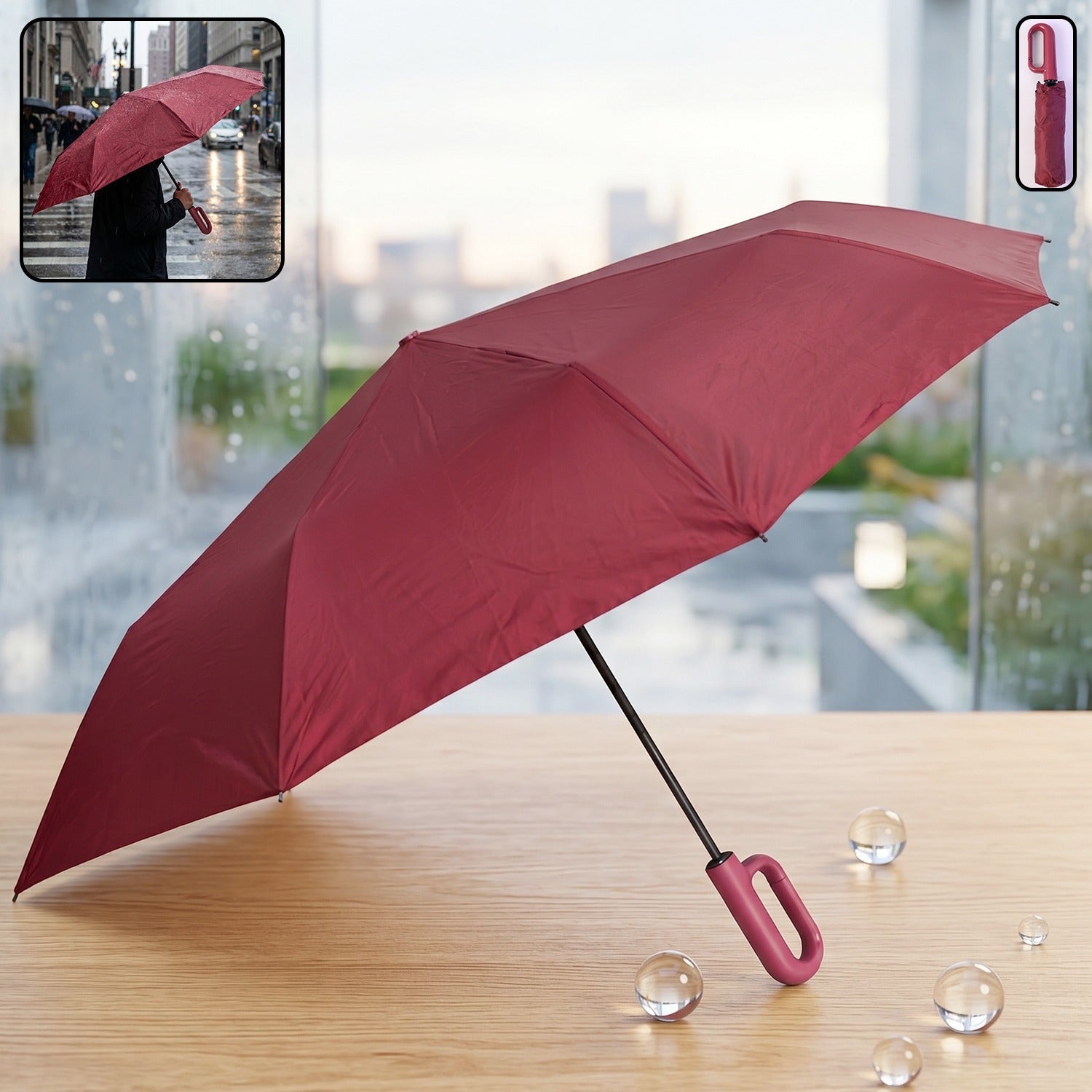 Portable windproof travel umbrella compact