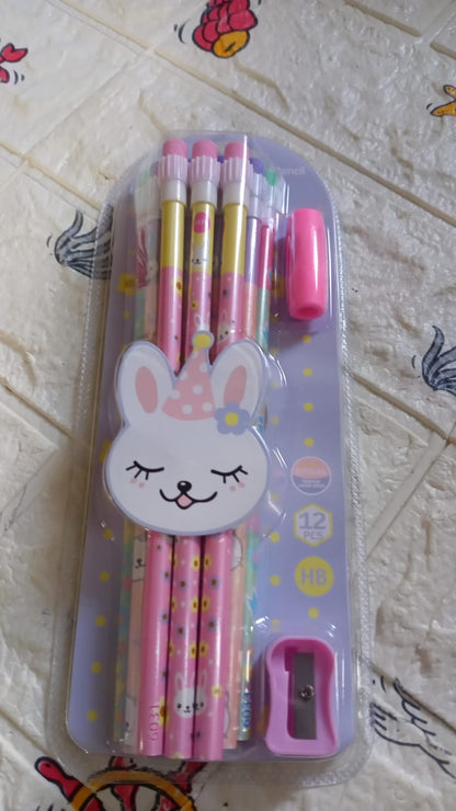 Kids Pencil set – Cute Animal Design with Sharpener & Eraser – view 9