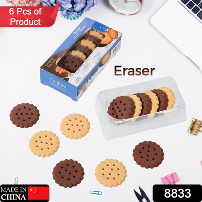 Biscuit Erasers – Fun Kids Stationery set (6 Pcs) – side view