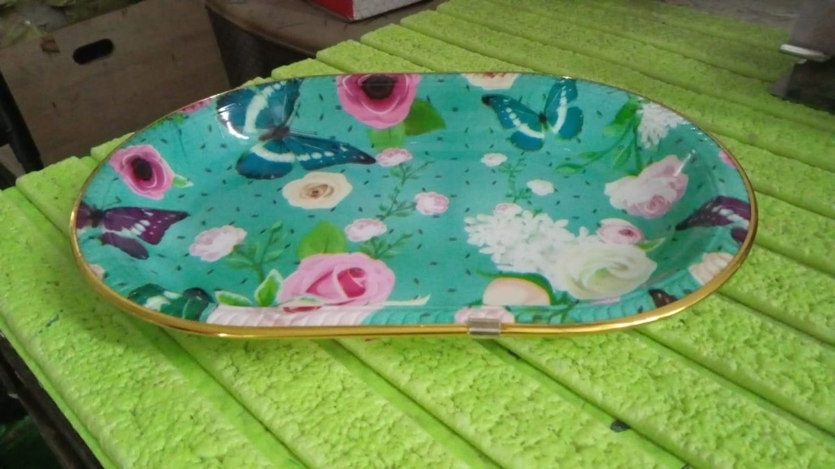 Plastic Serving Tray – Flower Print Design, 35x24cm – view 9