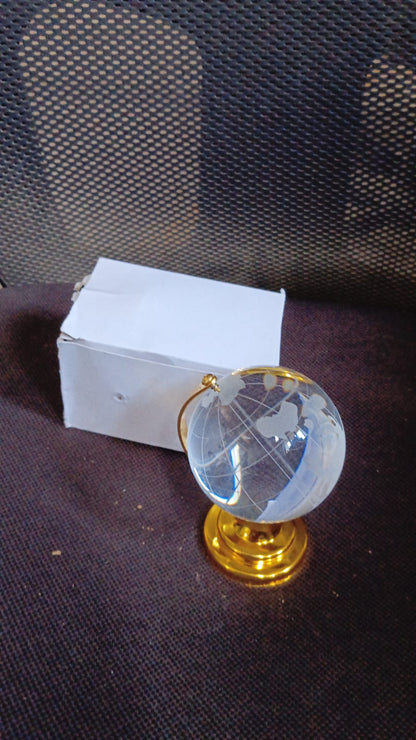 Crystal World Globe with Golden Stand for Desk Decor – view 9