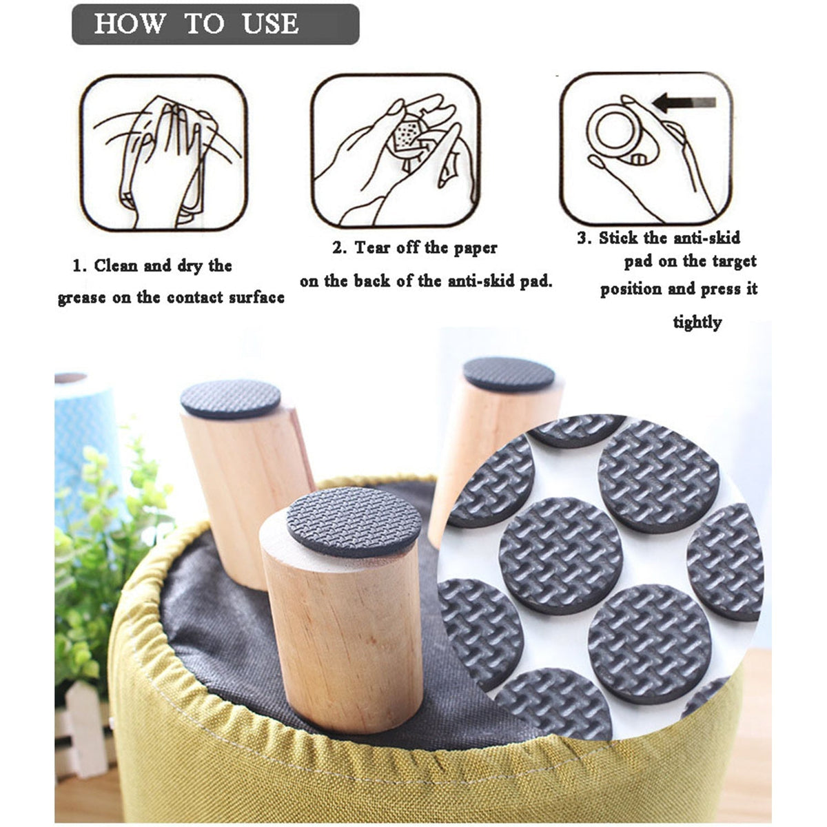 Rubber Furniture Pads – Self-Adhesive Floor Protectors – view 7