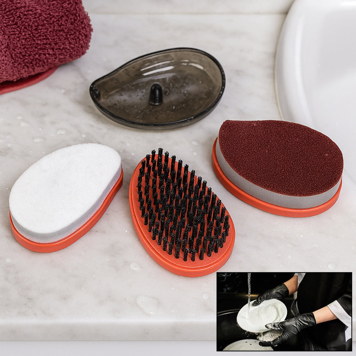 Wet and Dry Cleaning Brush – Multicolor 3-Unit set