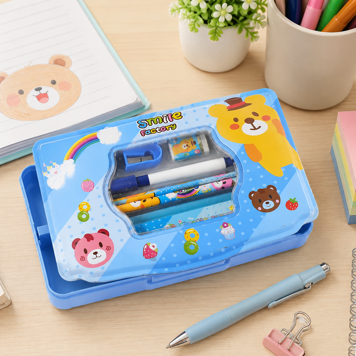 Kids Metal Compass Box set – Durable 6 pc Stationery