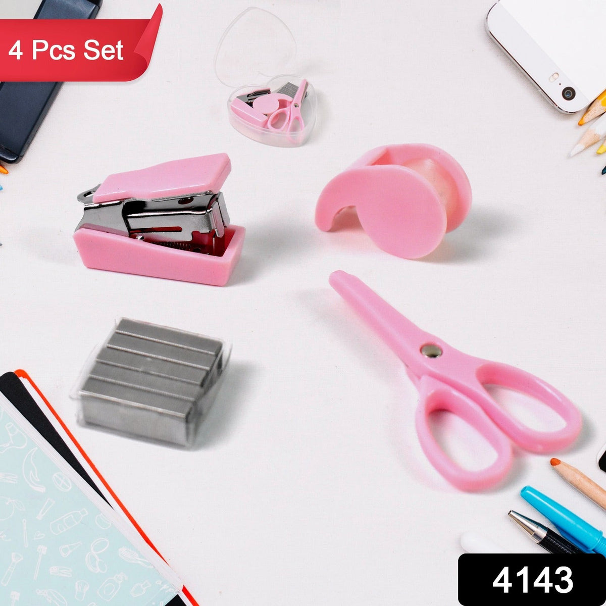 Mini Office Stationery set – Compact Desk Essentials – side view