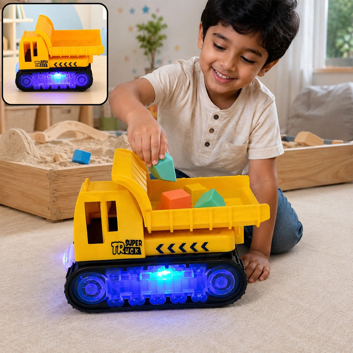 Dump Truck Toy for Kids – Self-Driving, Lights & Music