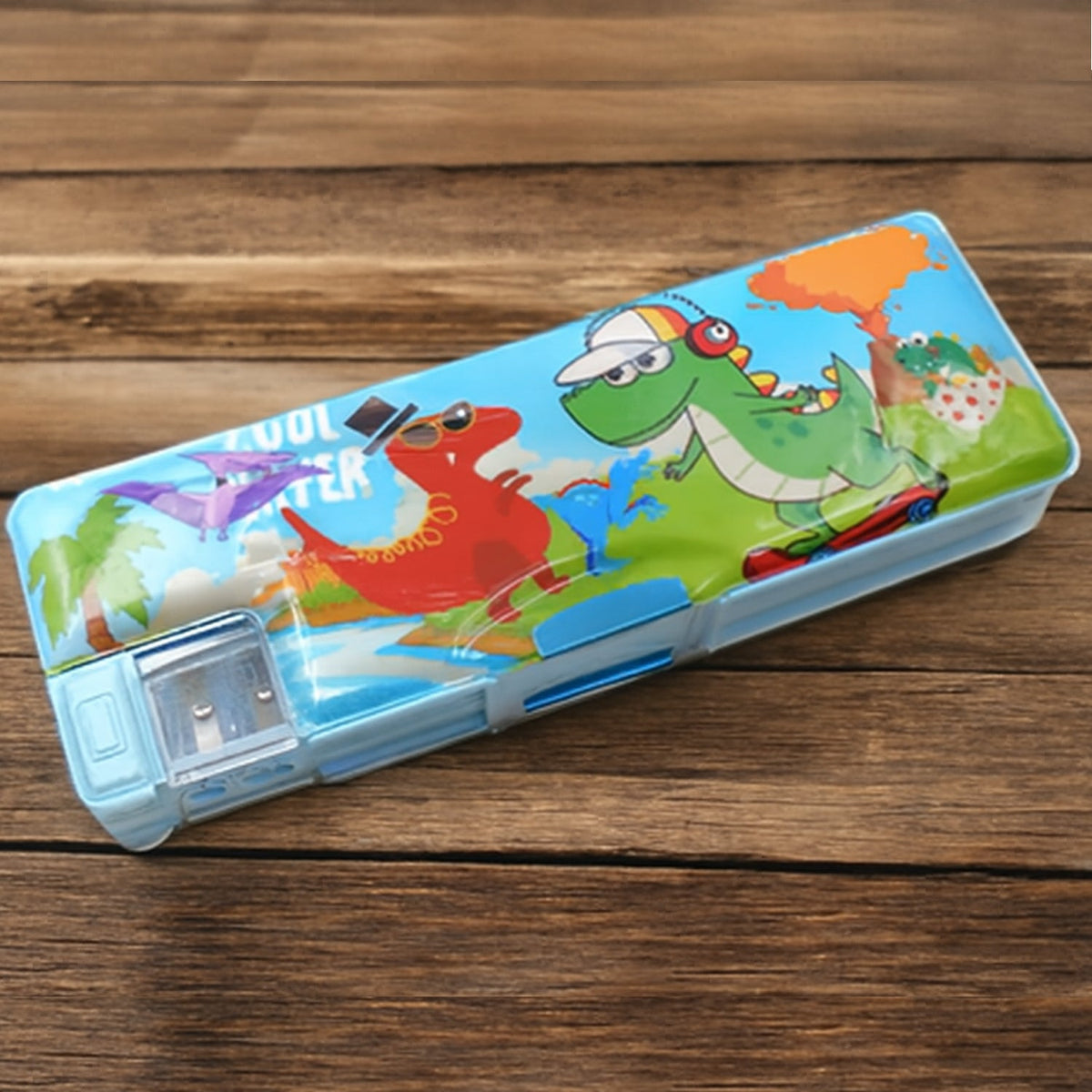 Kids Pencil Case – Dual Compartment Stationery Box – close-up