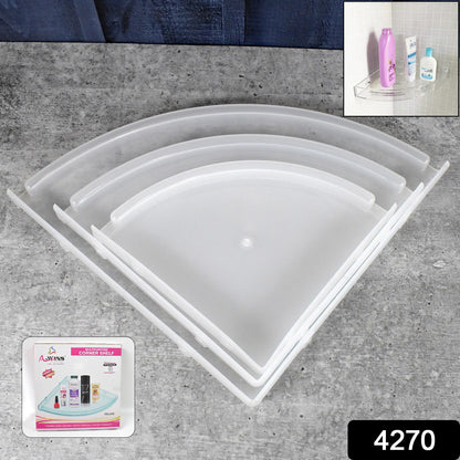 Plastic Corner Shelf set – 3 pcs Wall Mounted – side view