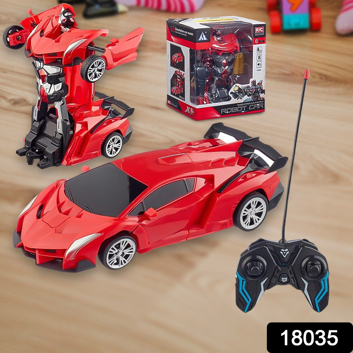 Robot Car Toy – 2-in-1 Transforming RC Car for Kids – side view