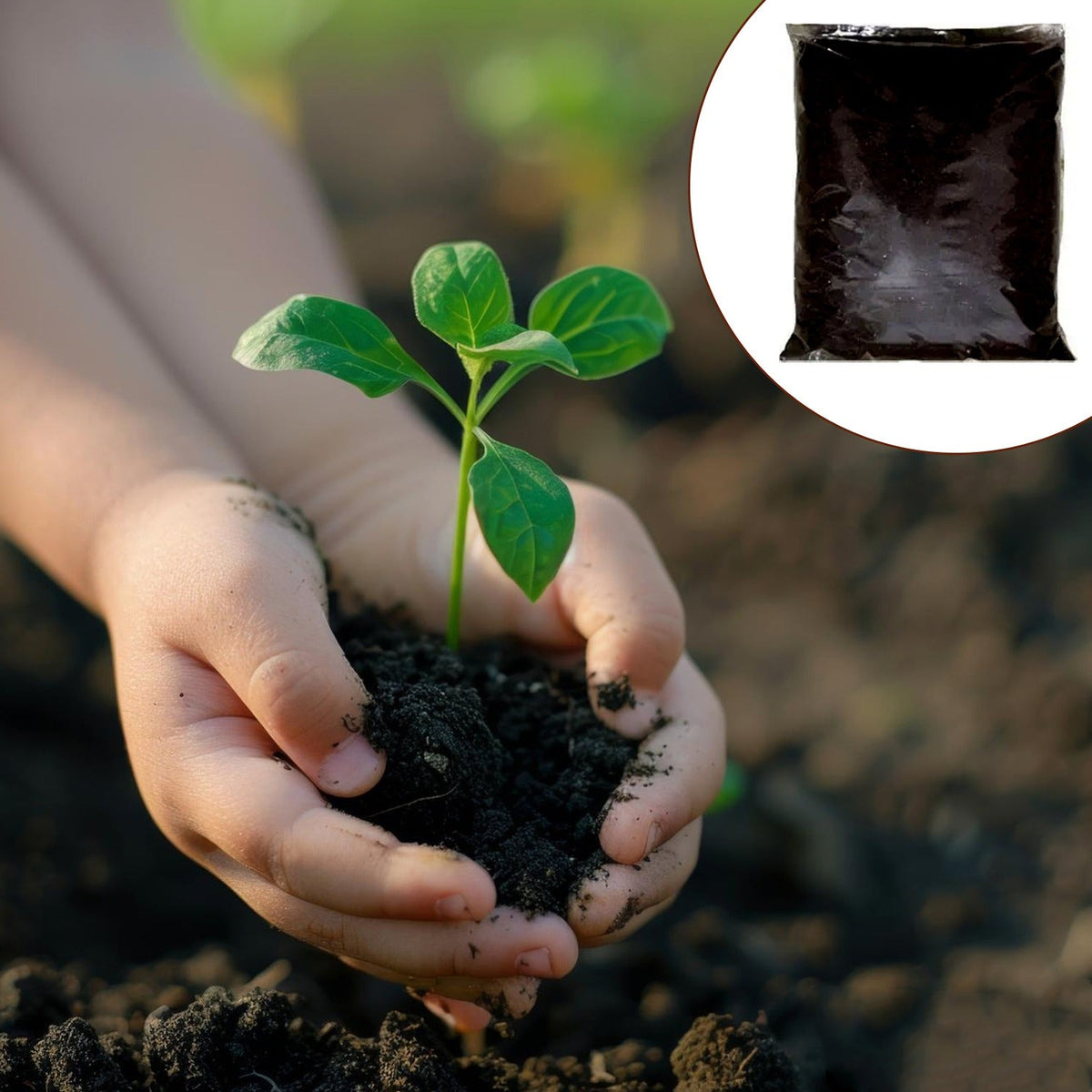 Organic Vermicompost – 1 kg Black Soil Manure for Plants