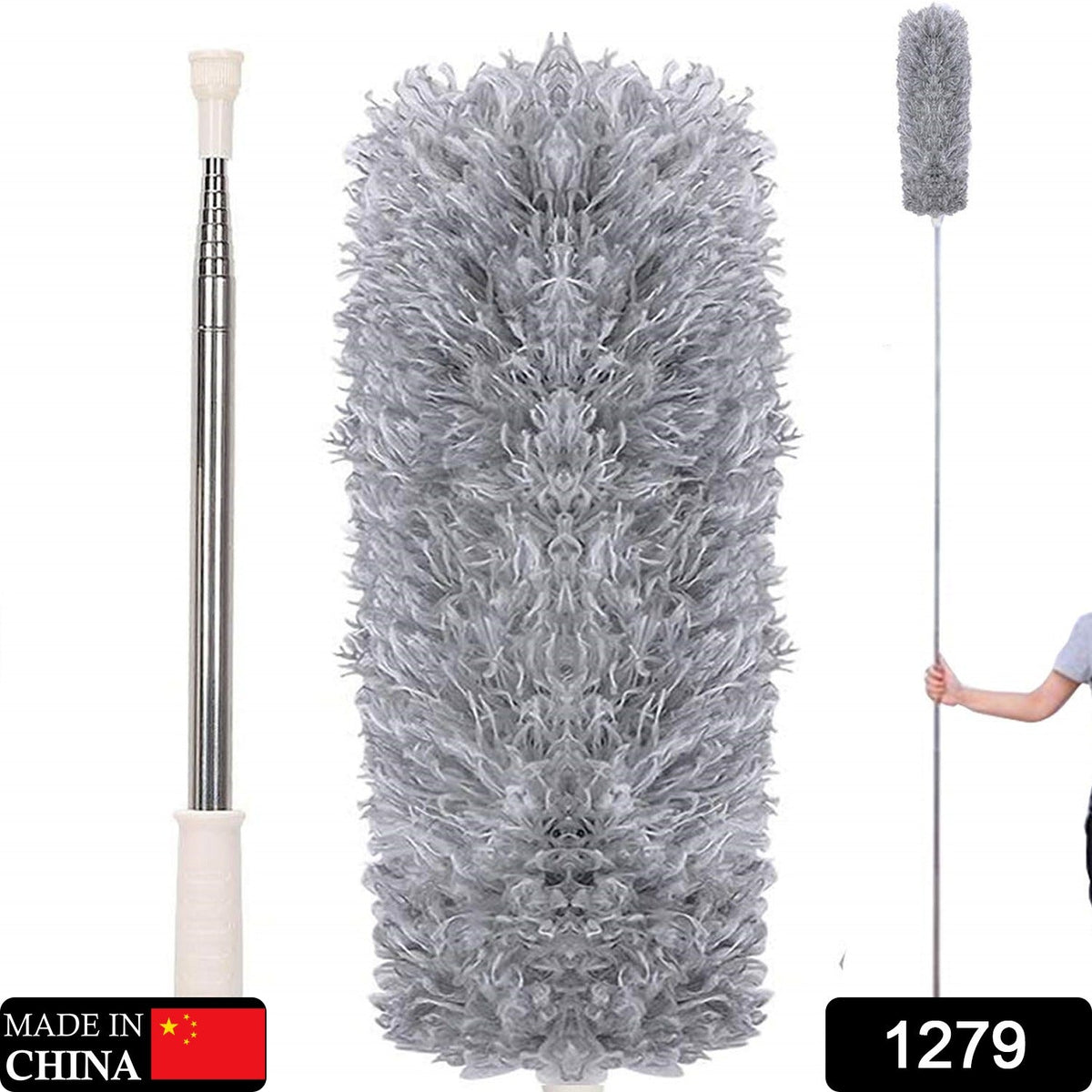 Microfiber Duster – 100-Inch Extendable Handle – side view