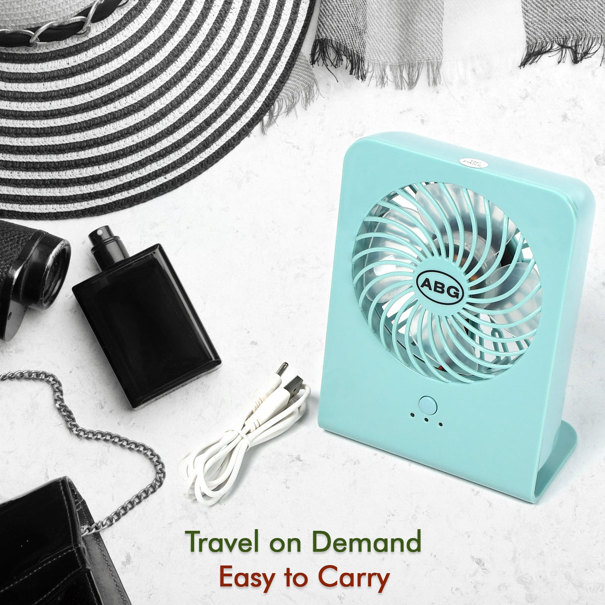 Portable Desk Fan – Quiet 3-Speed USB Power – view 6
