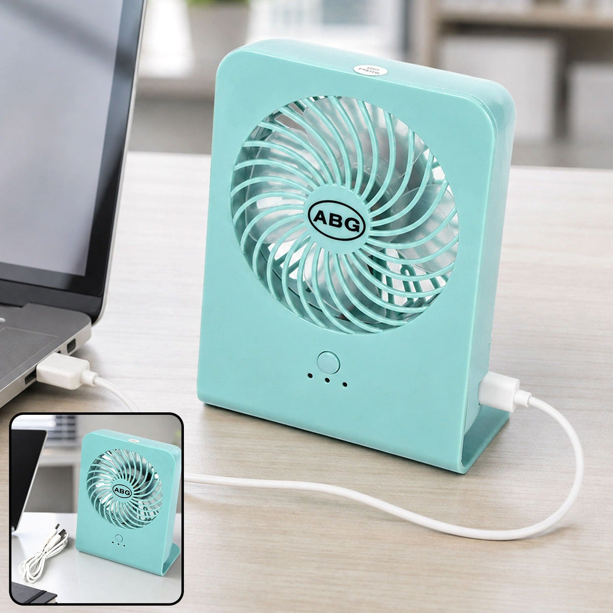 Portable Desk Fan – Quiet 3-Speed USB Power